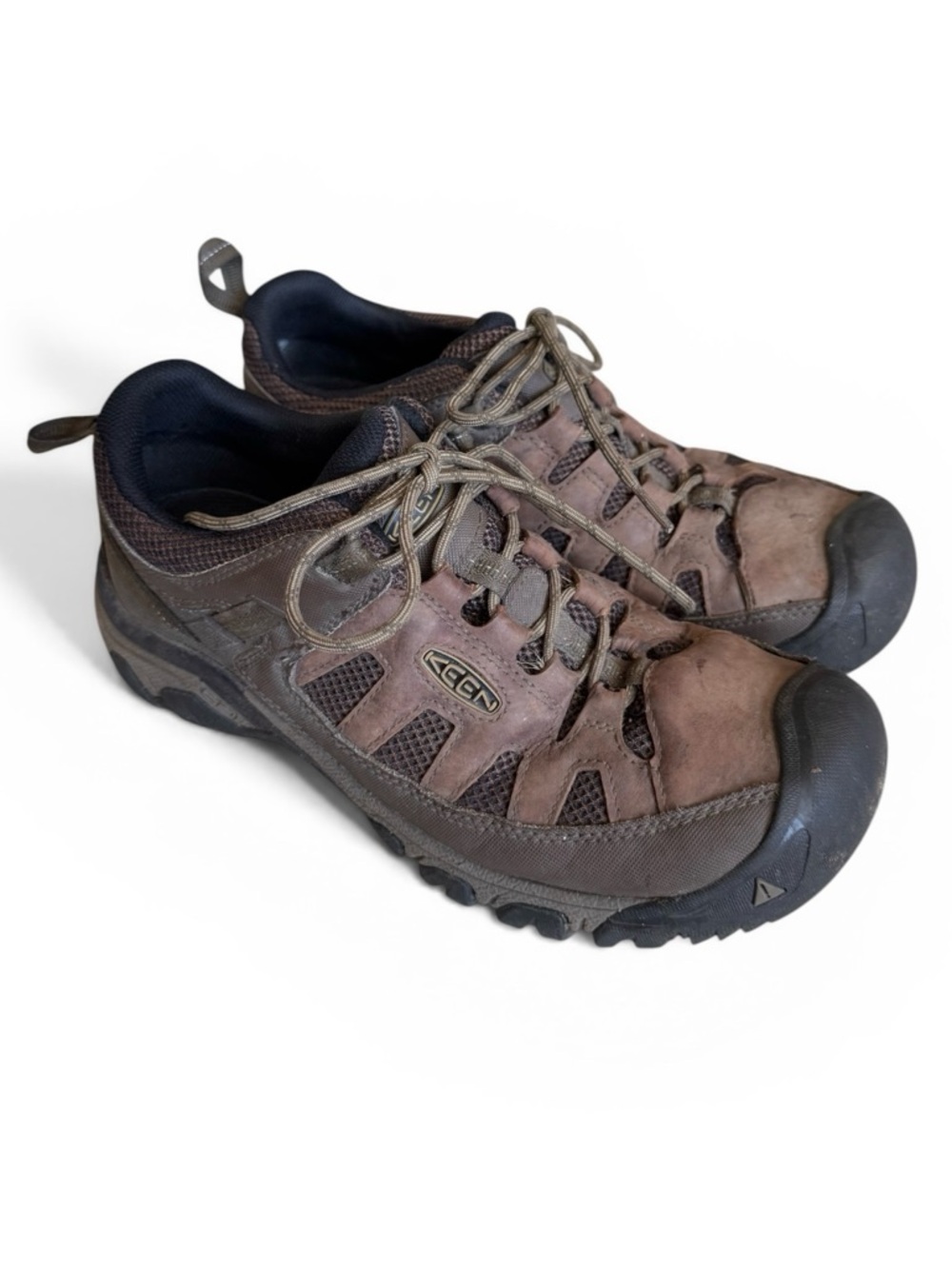 KEEN Hiking Sneakers Trail Shoes Brown Leather Mesh Outdoor Size 8